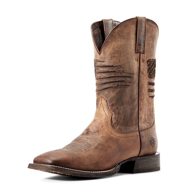 Buty Kowbojki Męskie Ariat Circuit Patriot Brązowe | PL-576260