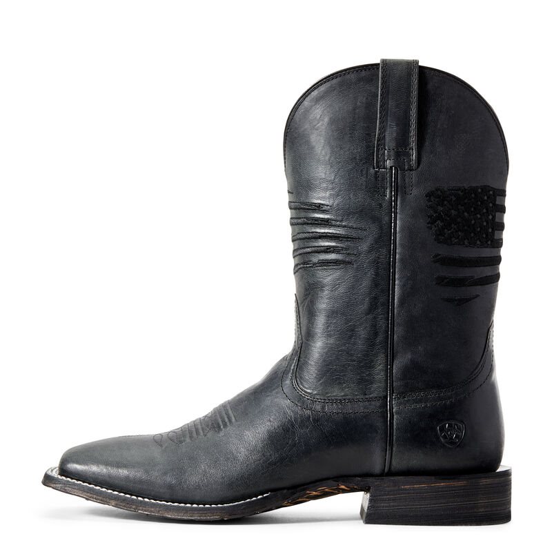 Buty Kowbojki Męskie Ariat Circuit Patriot Czarne | PL-816002