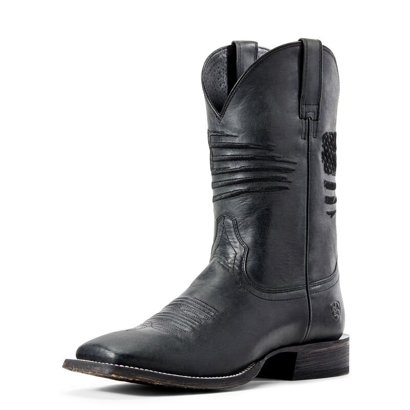 Buty Kowbojki Męskie Ariat Circuit Patriot Czarne | PL-816002