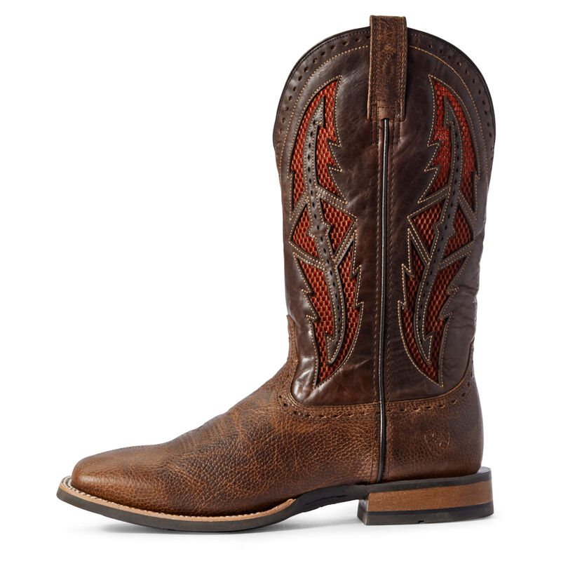 Buty Kowbojki Męskie Ariat Cowhand VentTEK Brązowe Czerwone | PL-373037