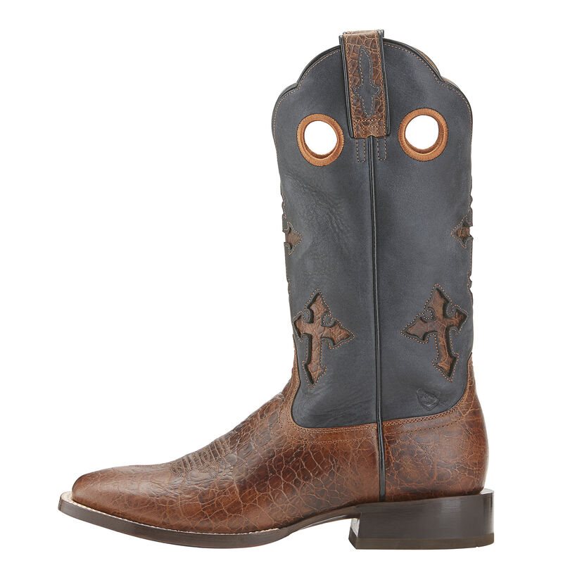 Buty Kowbojki Męskie Ariat Ranchero Brązowe Szare | PL-258638