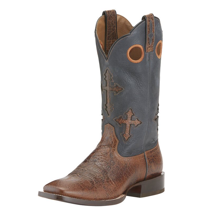 Buty Kowbojki Męskie Ariat Ranchero Brązowe Szare | PL-258638