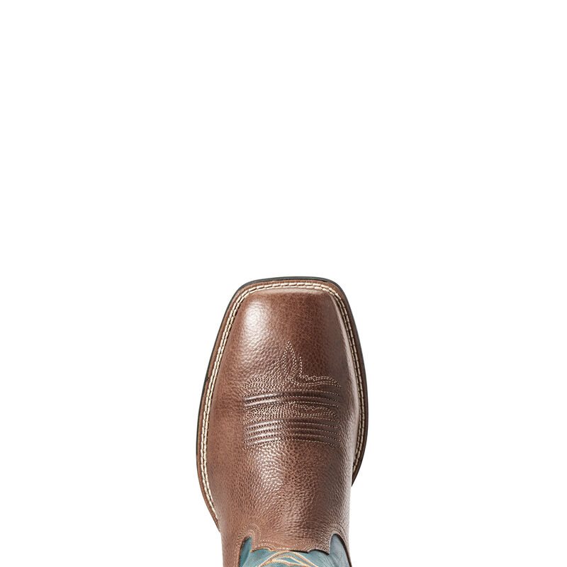 Buty Kowbojki Męskie Ariat Round Pen Brązowe Turkusowe | PL-393657