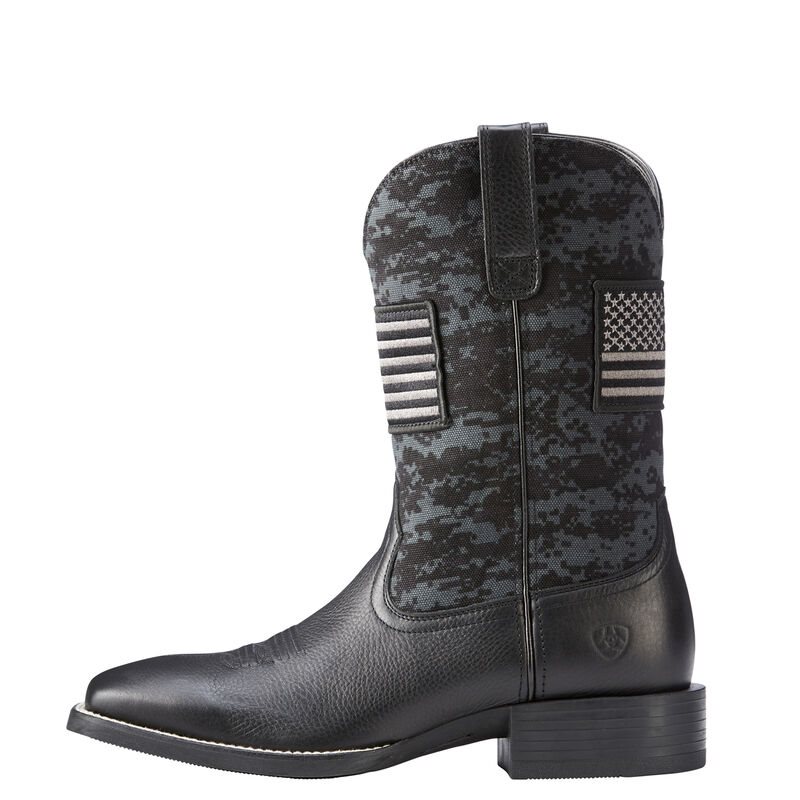 Buty Kowbojki Męskie Ariat Sportowe Patriot Czarne | PL-435528