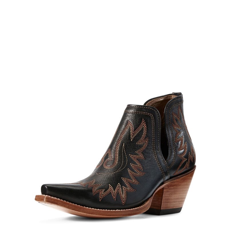 Buty Zachodnie Damskie Ariat Dixon Czarne Brązowe | PL-323513