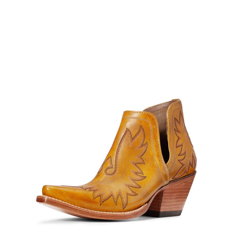 Buty Zachodnie Damskie Ariat Dixon Musztardowe | PL-381697