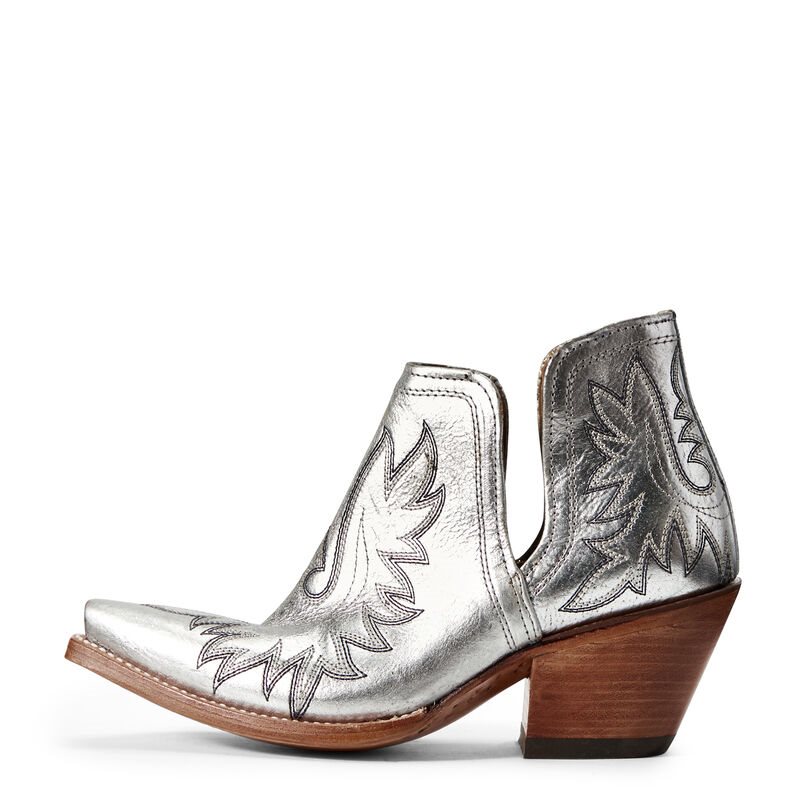 Buty Zachodnie Damskie Ariat Dixon Srebrne Metal | PL-013558