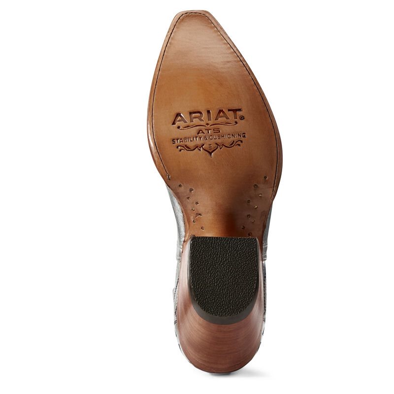 Buty Zachodnie Damskie Ariat Dixon Srebrne Metal | PL-013558