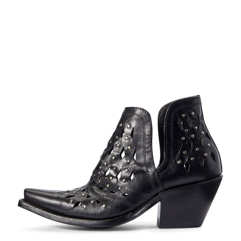 Buty Zachodnie Damskie Ariat Dixon Studded Czarne | PL-518530