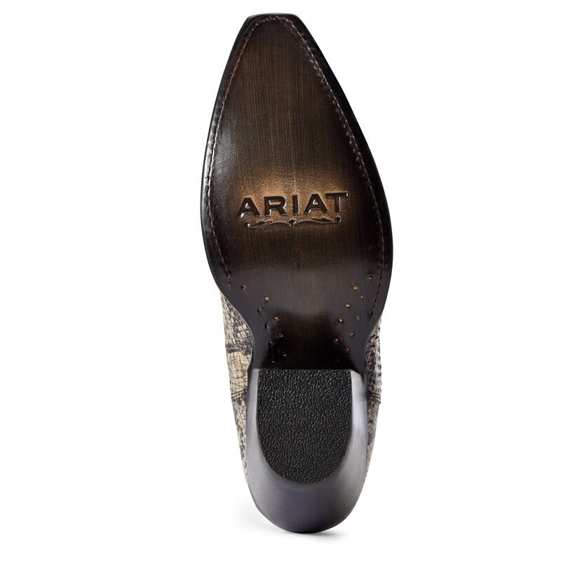 Buty Zachodnie Damskie Ariat Eclipse Czarne Białe Wąż | PL-617042