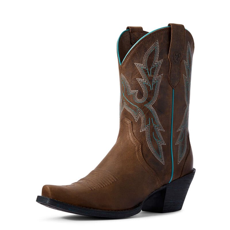 Buty Zachodnie Damskie Ariat Round Up Bella Brązowe | PL-445509