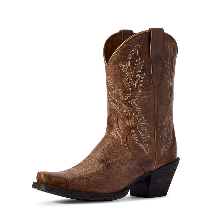 Buty Zachodnie Damskie Ariat Round Up Bella Ciemny Brązowe | PL-689476