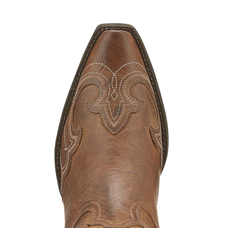 Buty Zachodnie Damskie Ariat Round Up D Metalowym Wingtip Beżowe | PL-739333