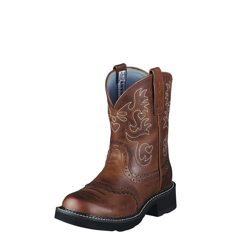 Buty Kowbojki Damskie Ariat Fatbaby Saddle Brązowe | PL-288105