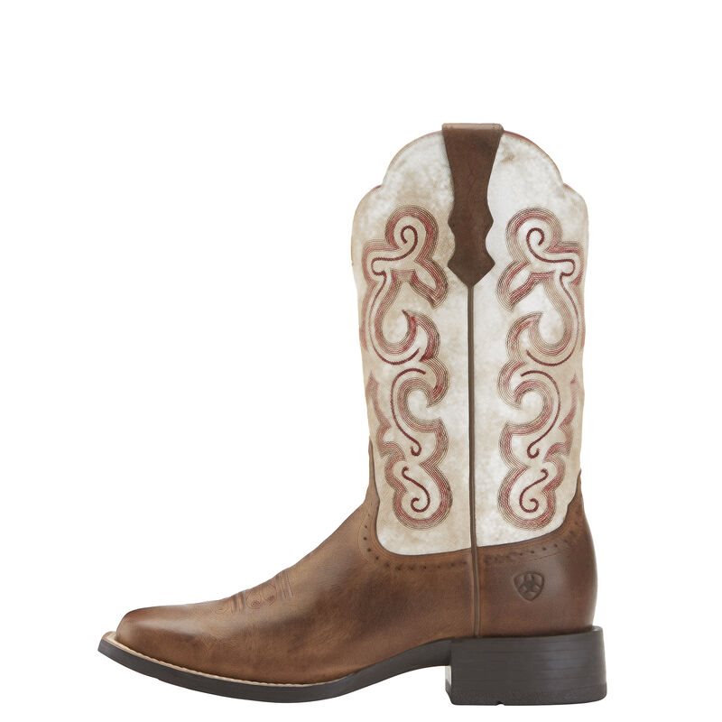 Buty Kowbojki Damskie Ariat Quickdraw Brązowe Beżowe | PL-660978