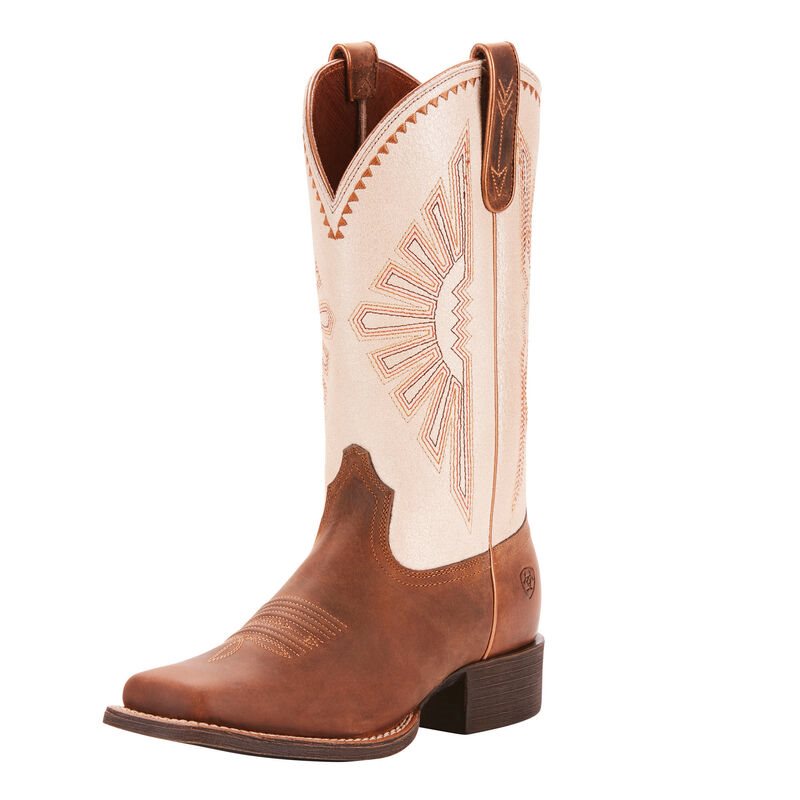 Buty Kowbojki Damskie Ariat Round Up Rio Brązowe | PL-348142