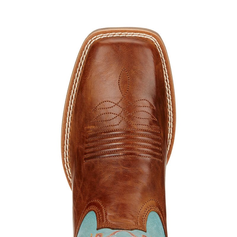 Buty Kowbojki Damskie Ariat Round Up Ryder Brązowe Zielone | PL-399938