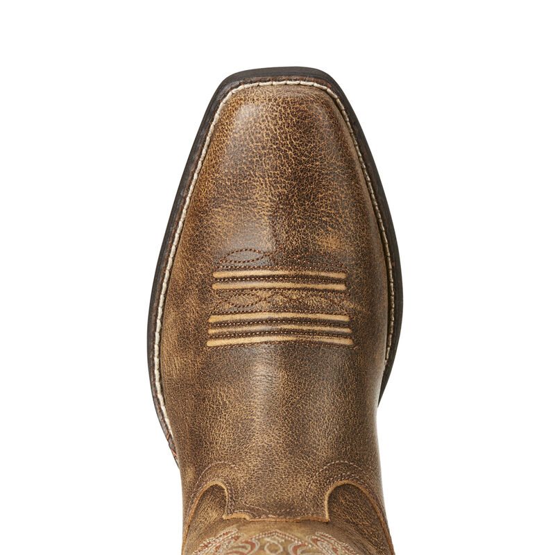 Buty Kowbojki Damskie Ariat Round Up Square Metalowym Brązowe | PL-136137