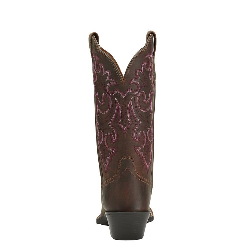 Buty Kowbojki Damskie Ariat Round Up Square Metalowym Brązowe | PL-320144