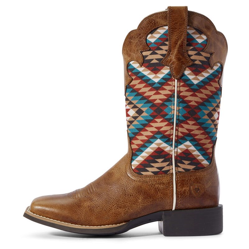 Buty Kowbojki Damskie Ariat Round Up Willow Ciemny Brązowe | PL-333385