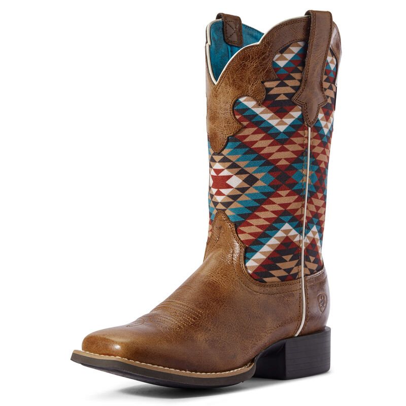 Buty Kowbojki Damskie Ariat Round Up Willow Ciemny Brązowe | PL-333385