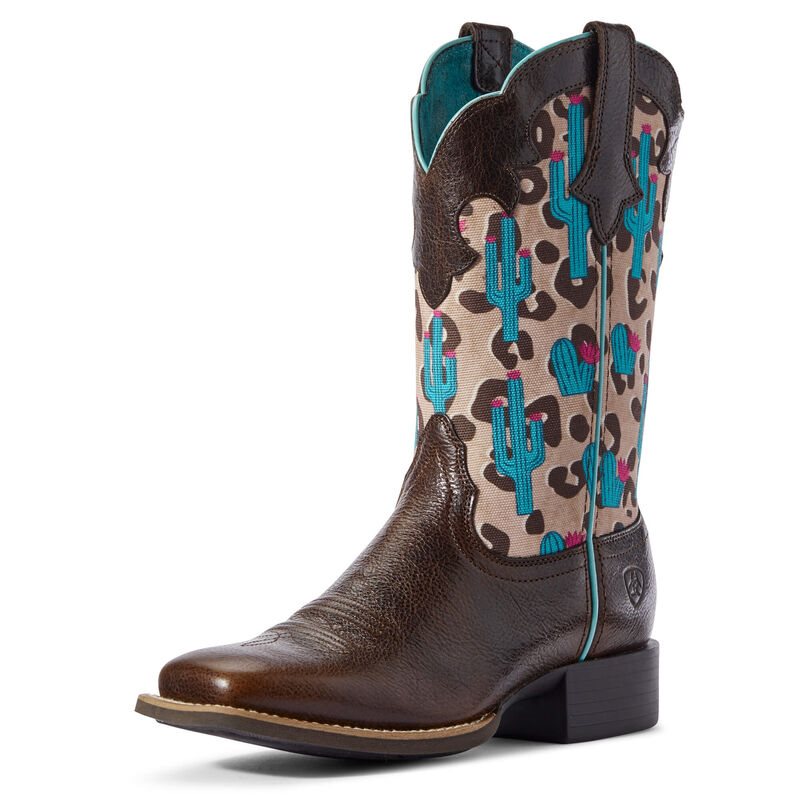 Buty Kowbojki Damskie Ariat Round Up Willow Czekolada | PL-913025