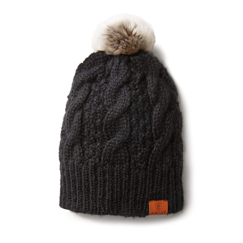 Czapki Beanie Damskie Ariat Cable Beanie Czarne | PL-916793