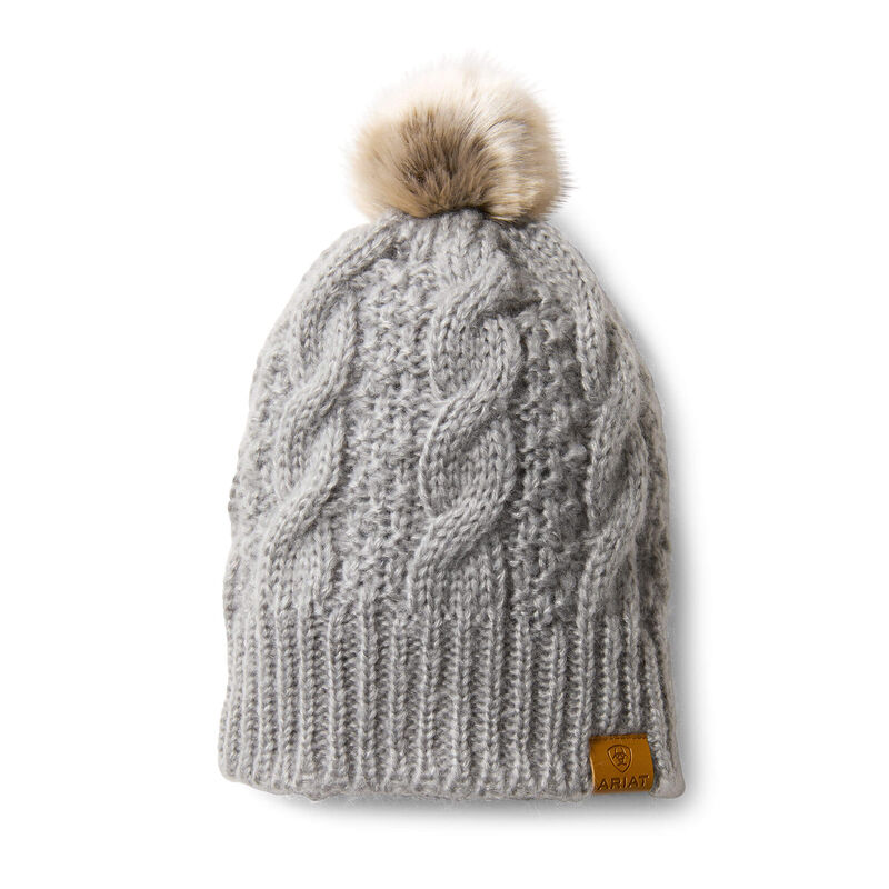 Czapki Beanie Damskie Ariat Cable Beanie Szare | PL-947374