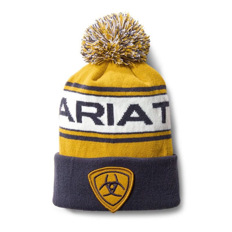 Czapki Beanie Damskie Ariat Team Beanie Ciemny Szare Żółte | PL-332356