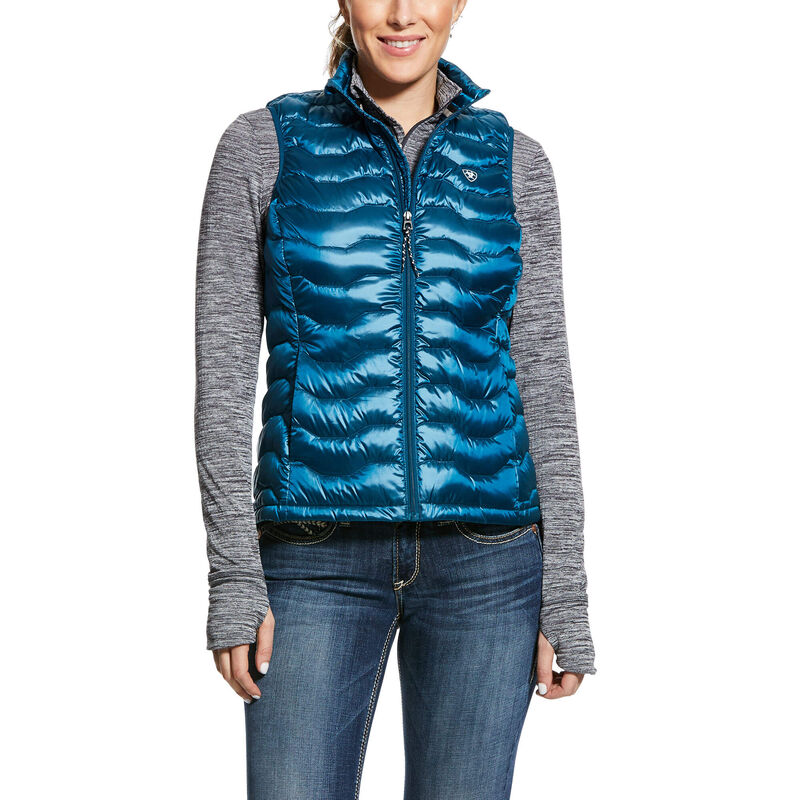 Kamizelki Damskie Ariat Ideal 3.0 Down Vest Niebieskie Szare | PL-702551