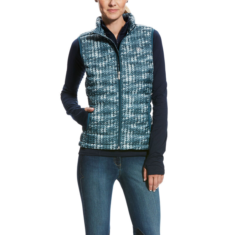 Kamizelki Damskie Ariat Ideal Down Vest Zielone Białe | PL-646501