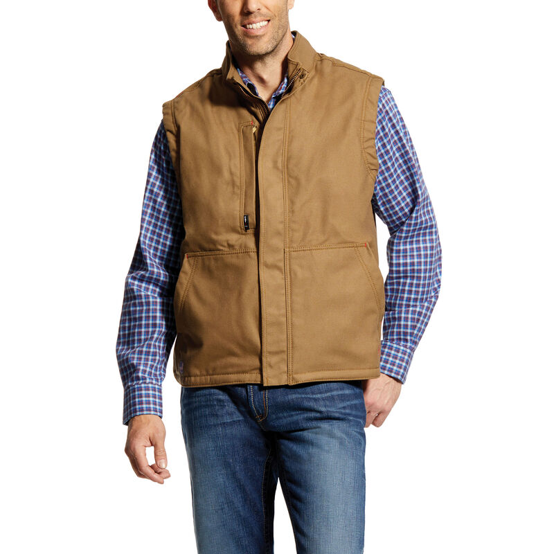 Kamizelki Męskie Ariat FR Workhorse Insulated Vests Khaki | PL-600408