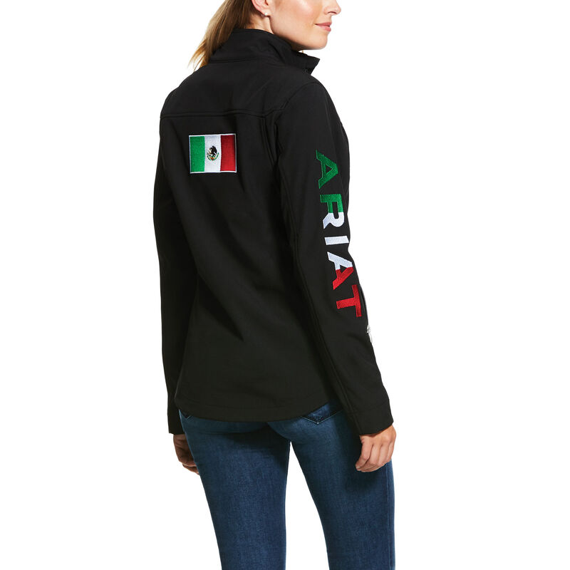 Kurtka Damskie Ariat Klasyczne Team MEXICO Softshell Wody Resistant Czarne | PL-190953