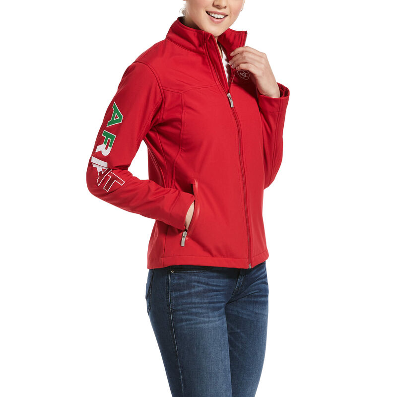 Kurtka Damskie Ariat Klasyczne Team MEXICO Softshell Wody Resistant Czerwone | PL-767350