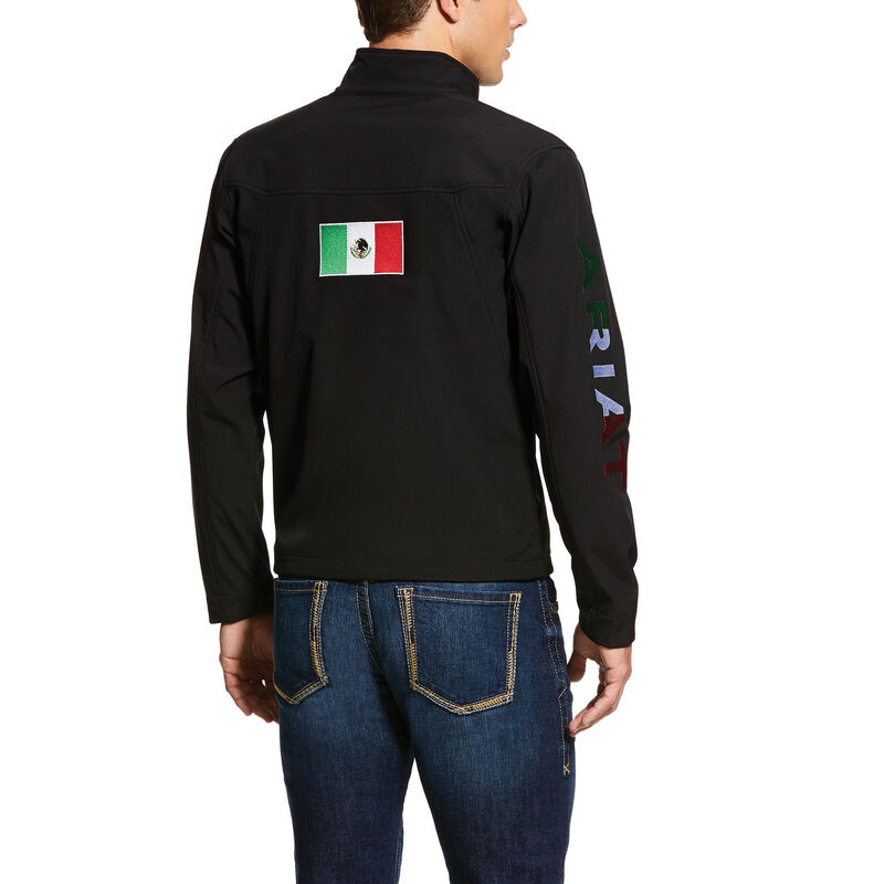 Kurtka Męskie Ariat New Team Softshell MEXICO Wody Resistant Czarne | PL-177044