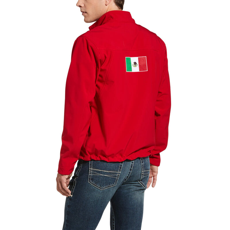 Kurtka Męskie Ariat New Team Softshell MEXICO Wody Resistant Czerwone | PL-690449