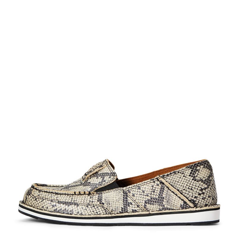 Loafersy Damskie Ariat Cruiser Czarne Białe Wąż | PL-285866