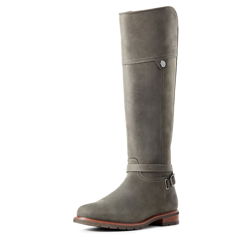 Długie Buty Damskie Ariat Carden Nieprzemakalne Boots Szare | PL-076543