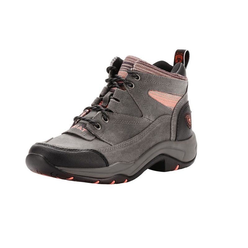 Buty Outdoorowe Damskie Ariat Terrain Boots Szare Różowe | PL-472515