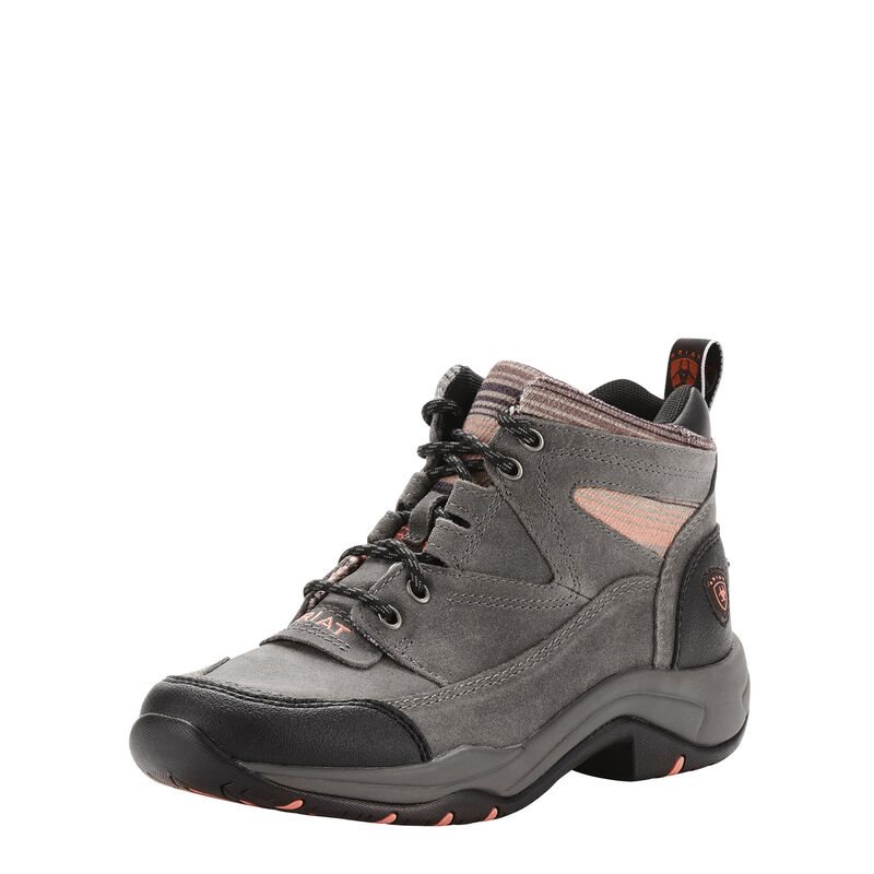 Buty Outdoorowe Damskie Ariat Terrain Boots Szare Różowe | PL-472515