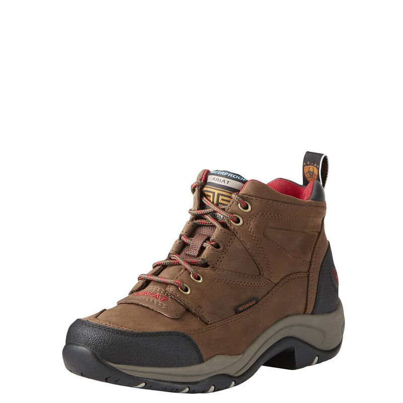 Buty Outdoorowe Damskie Ariat Terrain Nieprzemakalne Brązowe | PL-200996