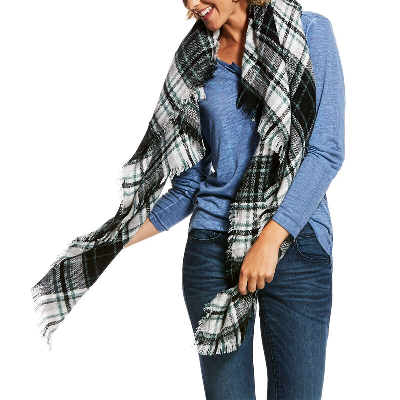 Szaliki I Chusty Damskie Ariat Plaid Blanket Scarves Zielone Białe | PL-954649