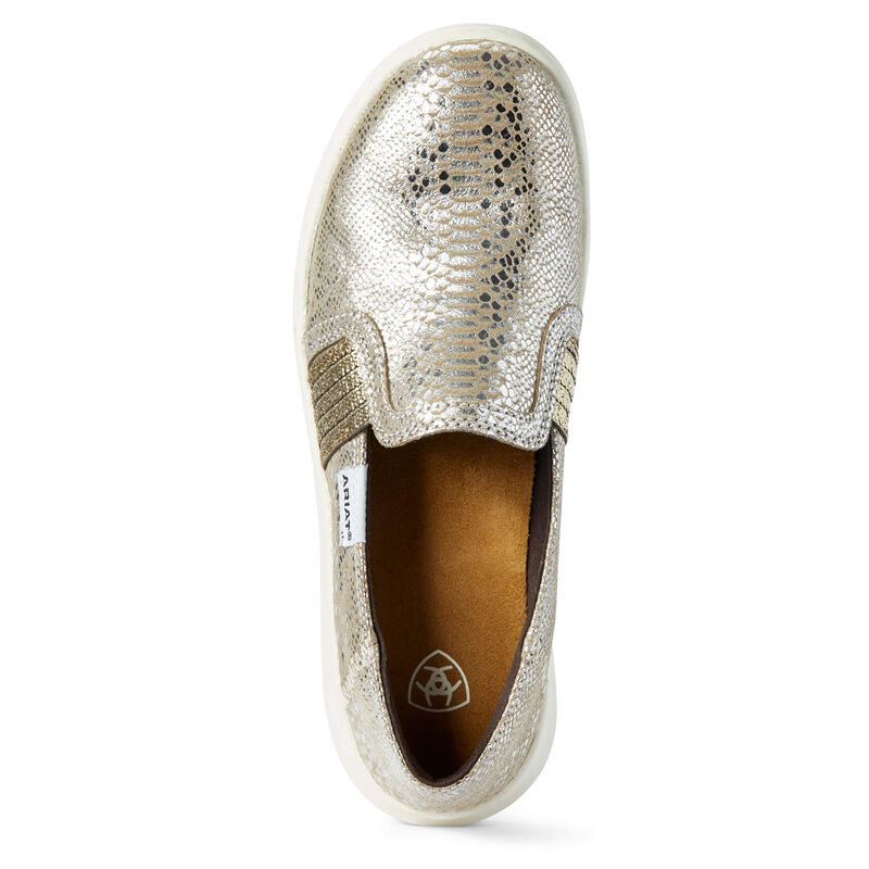 Slip On Damskie Ariat Ryder Srebrne Wąż | PL-423713