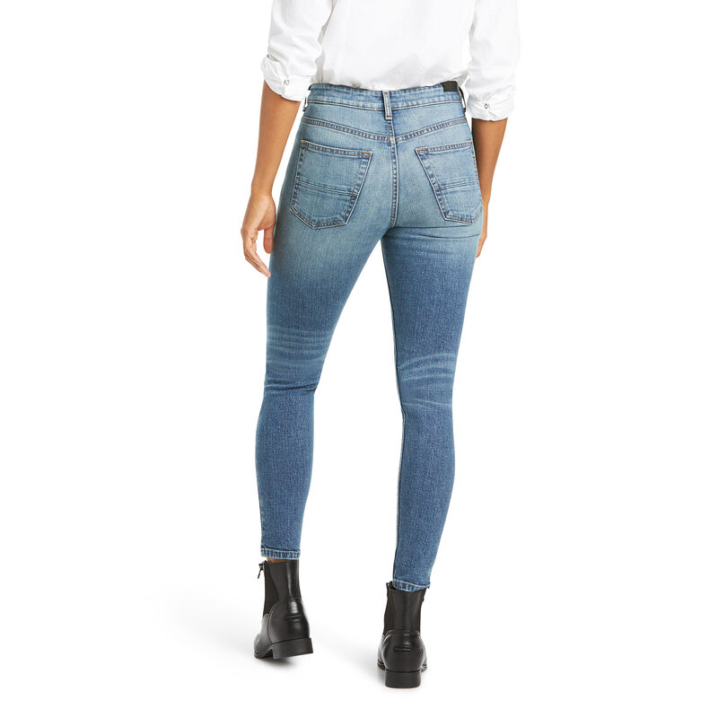 Spodnie Damskie Ariat Premium High Rise Skinny Jean Stretch Niebieskie | PL-521975