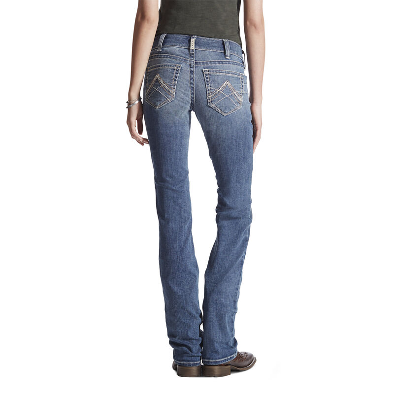 Spodnie Damskie Ariat R.E.A.L. Straight Leg Jean Niebieskie | PL-149524