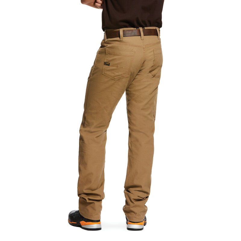 Spodnie Męskie Ariat Rebar M4 Low Rise DuraStretch Made Tough Stackable Straight Leg Khaki | PL-133597