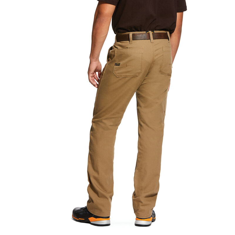 Spodnie Męskie Ariat Rebar M4 Low Rise DuraStretch Made Tough Double Front Stackable Straight Leg Khaki | PL-309167