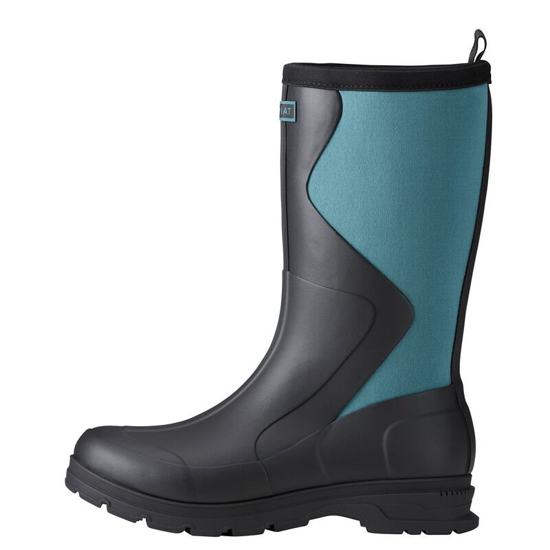 Kalosze Damskie Ariat Springfield Rubber Boots Czarne Niebieskie | PL-979633