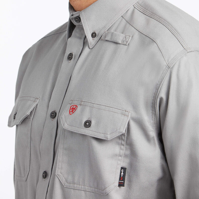 Koszula Robocza Męskie Ariat FR Solid Shirts Srebrne | PL-179035